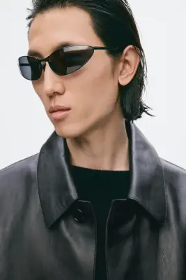 Long leather coat - Noir — photo 3
