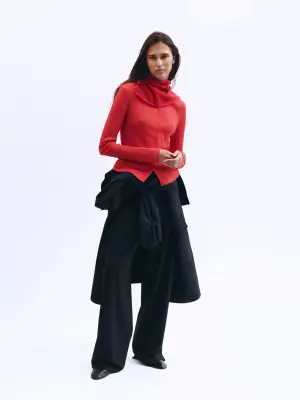 Pantalon tailleur en mélange de laine - Noir — photo 5