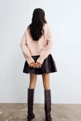 Gilet en maille torsadée - Rose corail clair — photo 2