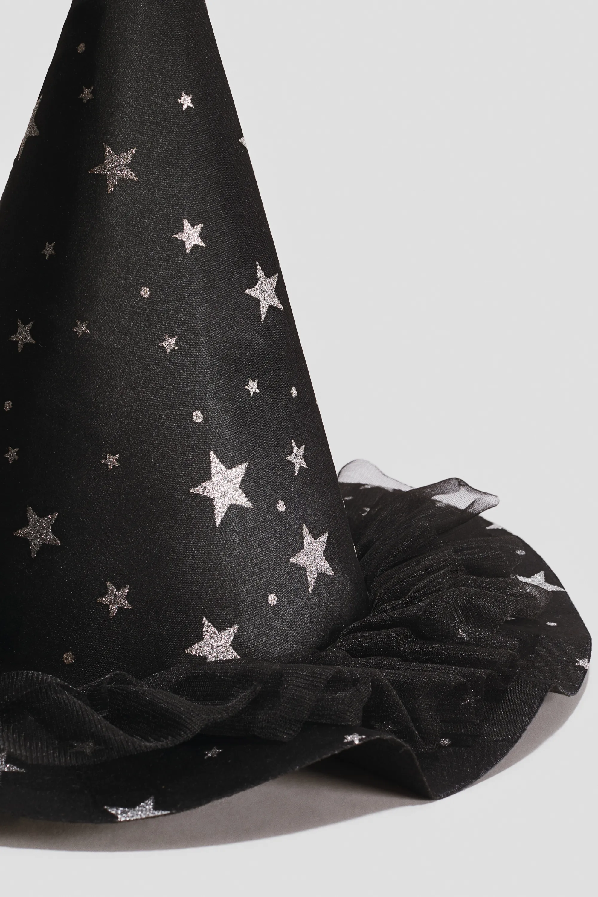 Chapeau de sorcière à motifs scintillants - Noir/étoiles