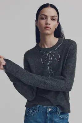 Pull ornementé - Gris foncé/nœud — photo 2
