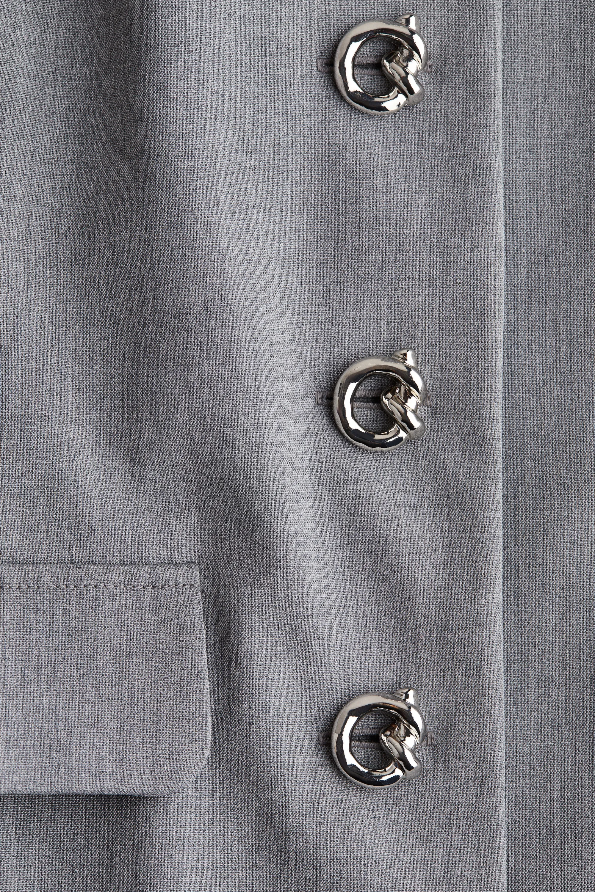 Robe à boutons - Gris chiné