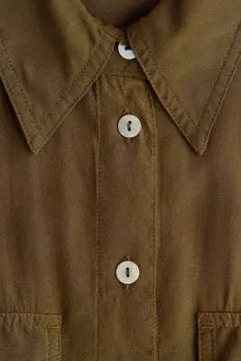 Chemise en viscose - Vert kaki foncé — photo 5