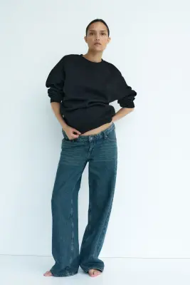 MAMA Wide Low Waist Jeans - Bleu denim foncé — photo 1