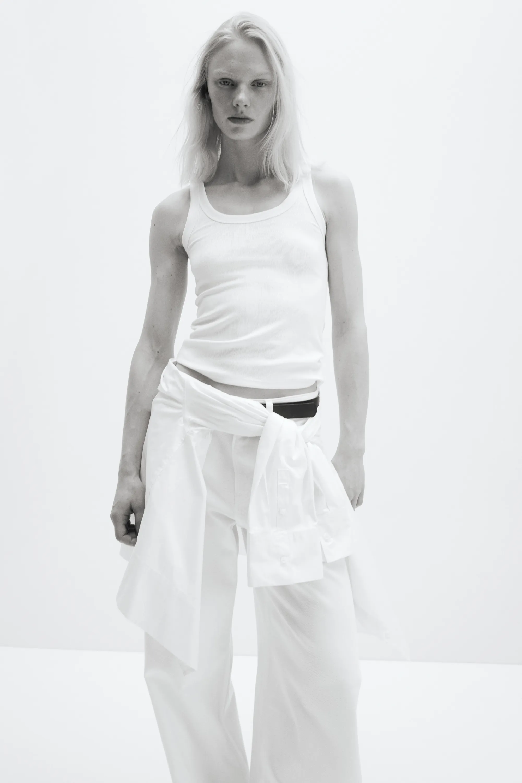 Débardeur côtelé Cooling Slim Fit - Blanc