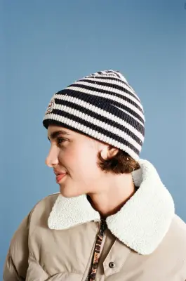 Bonnet Lou rayures marine et gris Balzac Paris x Pyrenex — photo 2