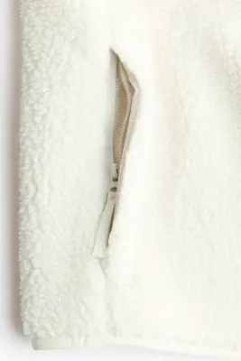 Veste de sport Loose Fit en tissu Teddy bear - Ivoire — photo 1