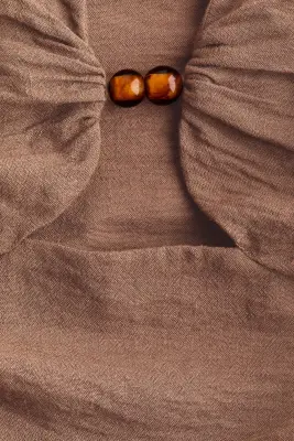 Robe découpée en lin mélangé - Beige foncé — photo 5