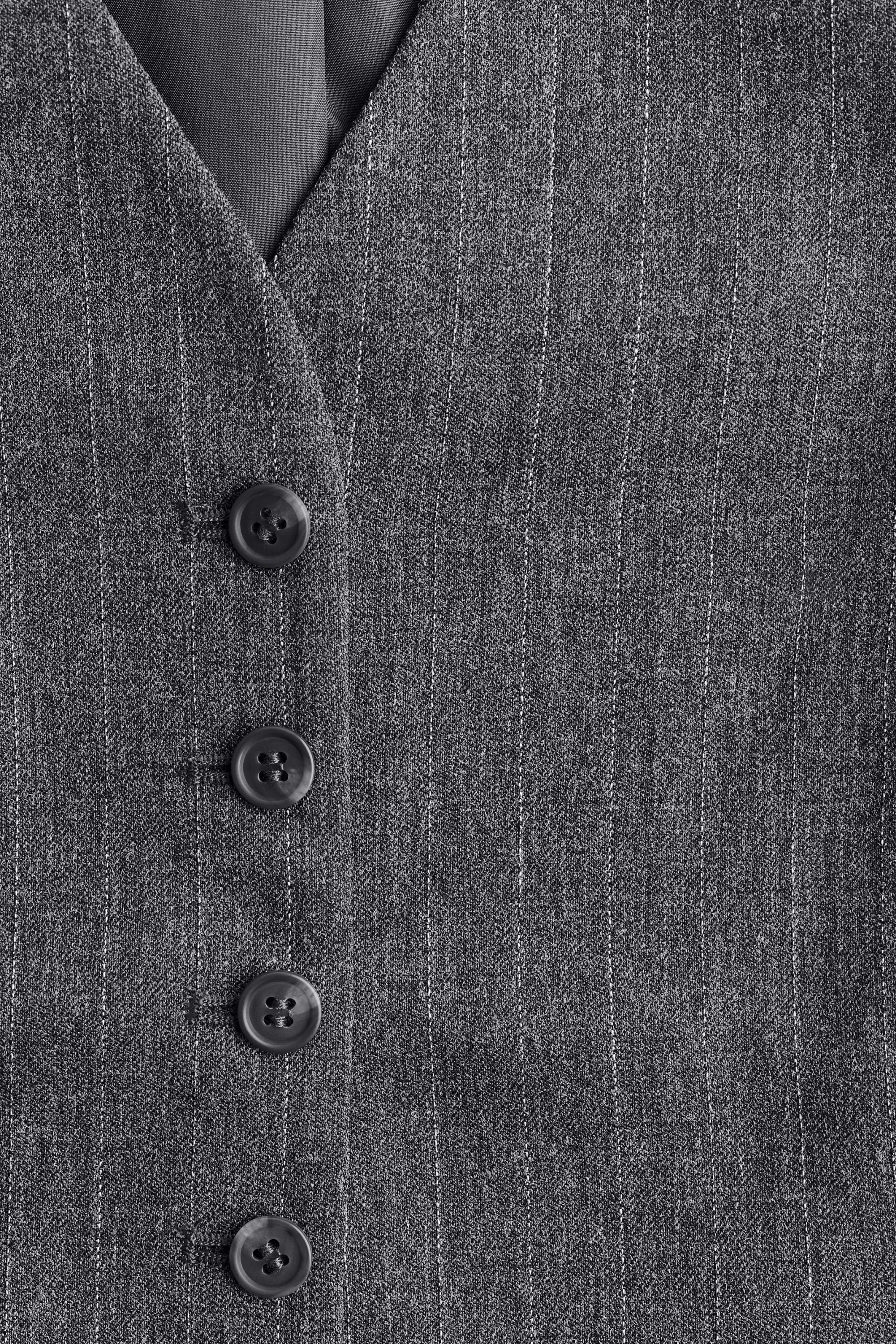 Gilet de costume en viscose mélangée - Gris foncé/rayures tennis