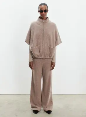 Poncho en alpaga, polyamide et élasthanne