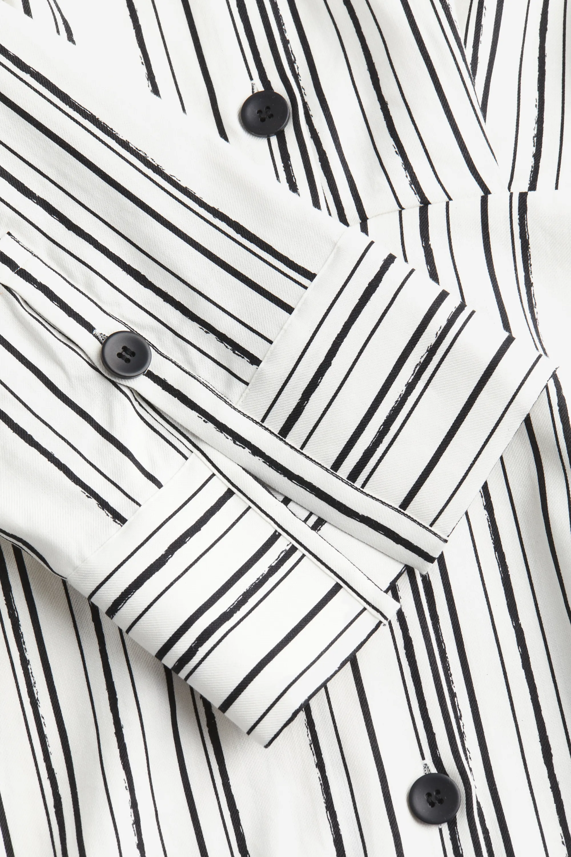 Robe chemise en lin mélangé - Blanc/rayé