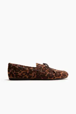 Deck shoes - Marron/imprimé léopard — photo 1