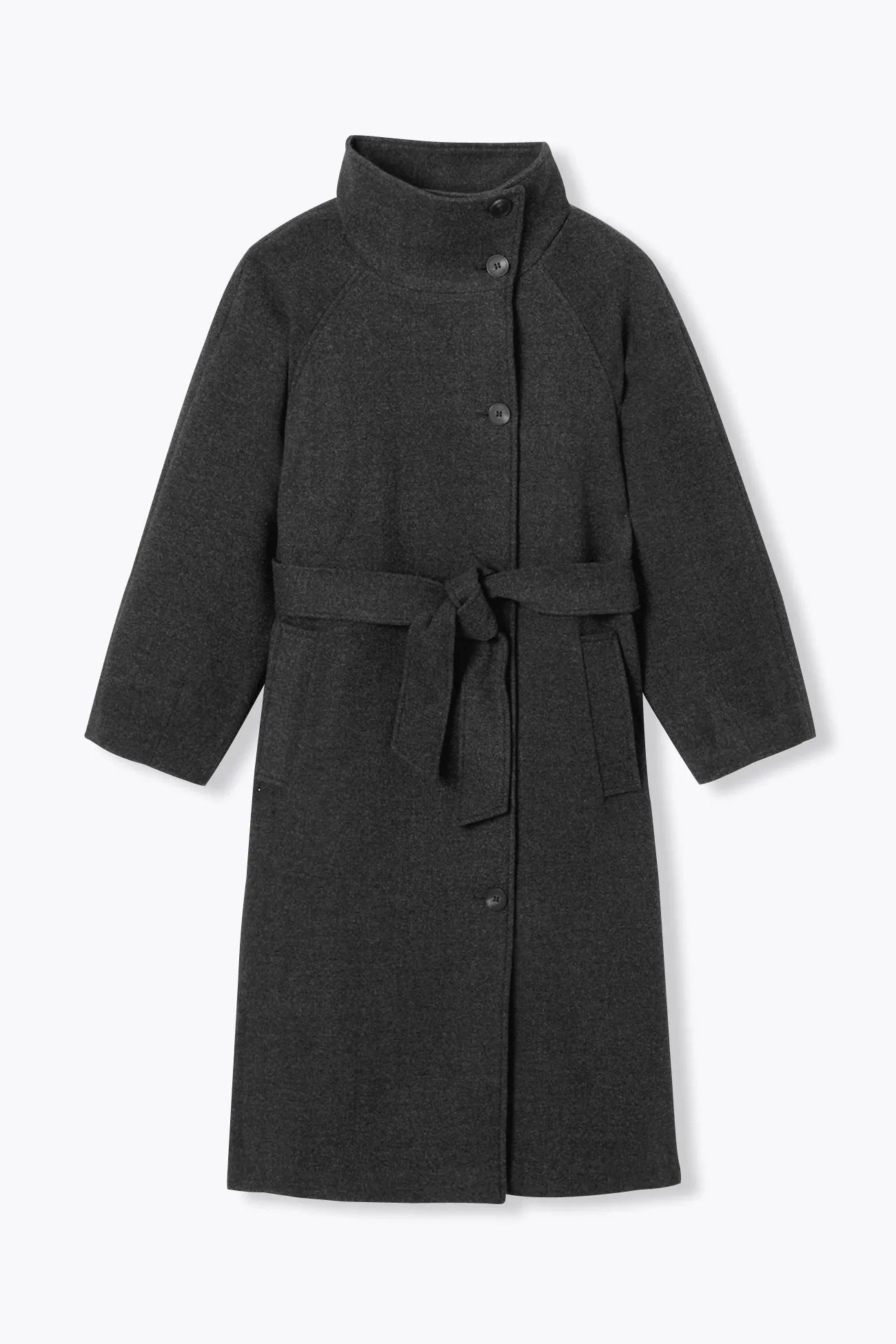 Manteau long à col montant