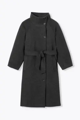 Manteau long à col montant