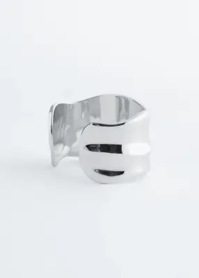 Bracelet manchette ondulé - Argenté — photo 2