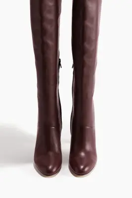 Bottes en cuir de hauteur genou - Bordeaux — photo 1