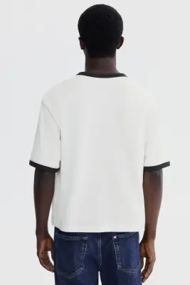 T-shirt boxy Loose Fit - Blanc — photo 3