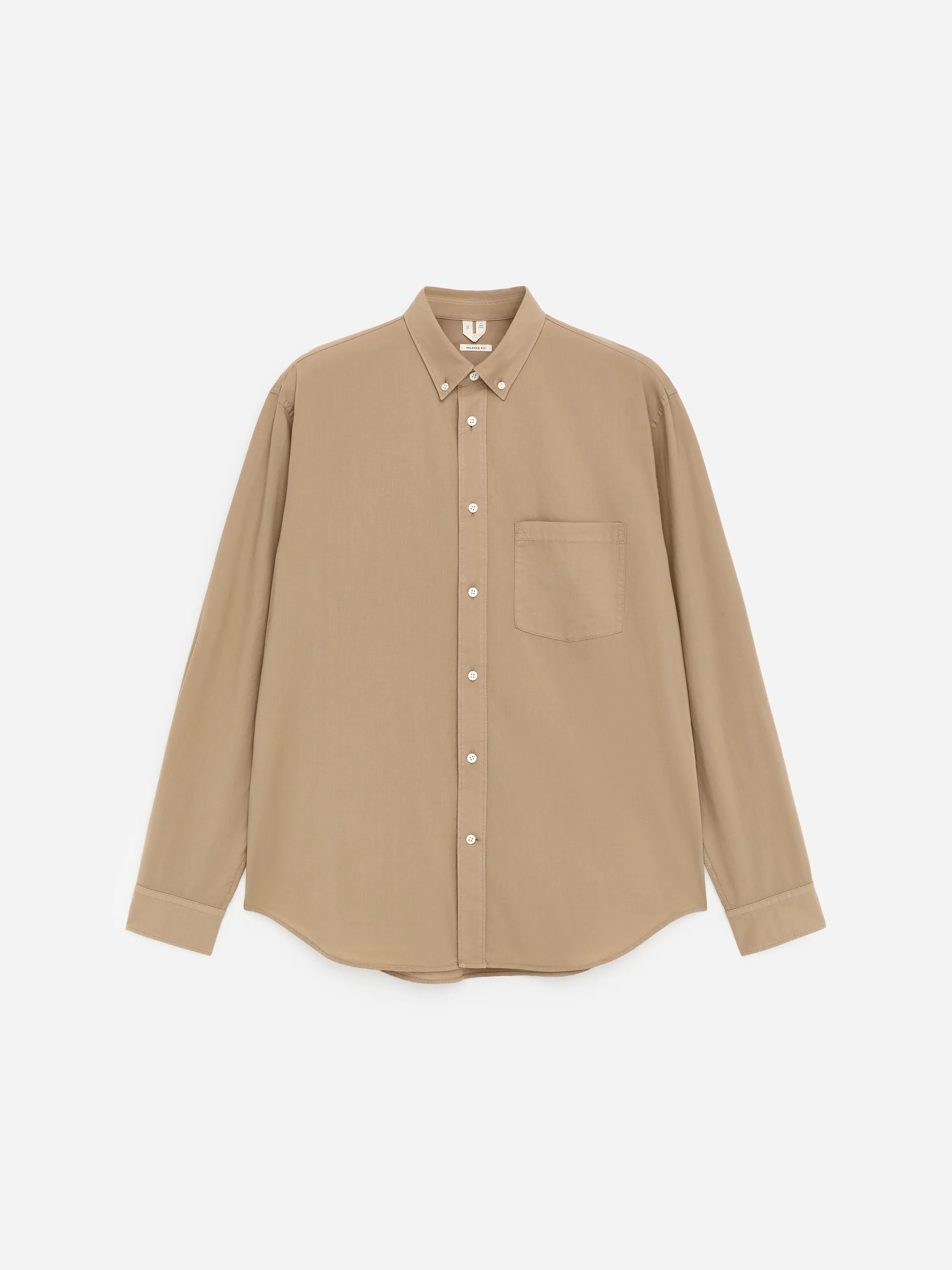 Chemise en popeline décontractée - Beige