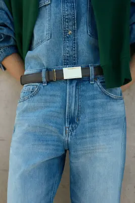 Mom High Waist Ankle Jeans - Bleu denim — photo 5