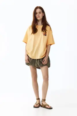 T-shirt oversize imprimé - Jaune/Hotel Nuevo Mundo — photo 1