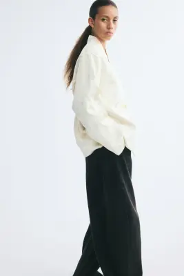 Veste brodée avec boutons noués - Crème — photo 3