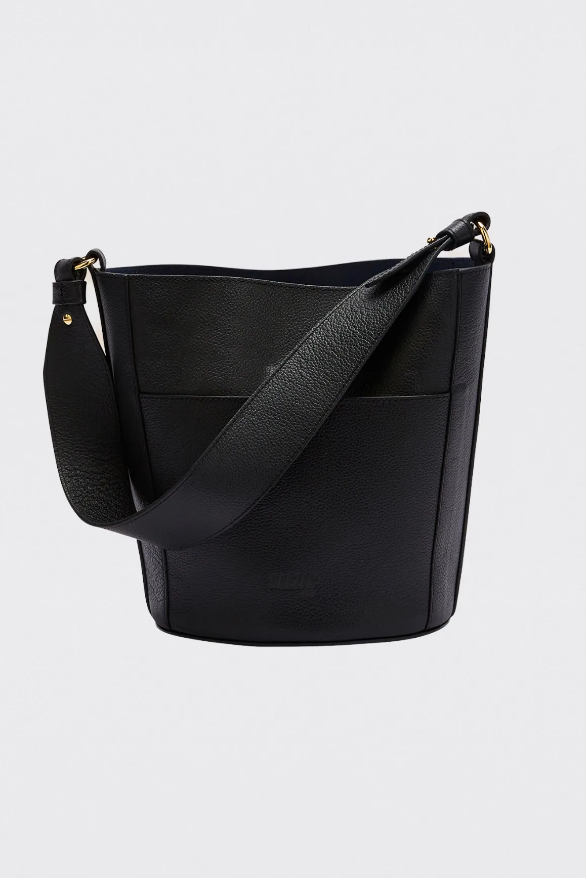 Sac Sofia grainé noir intérieur marine