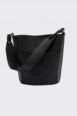 Sac Sofia grainé noir intérieur marine