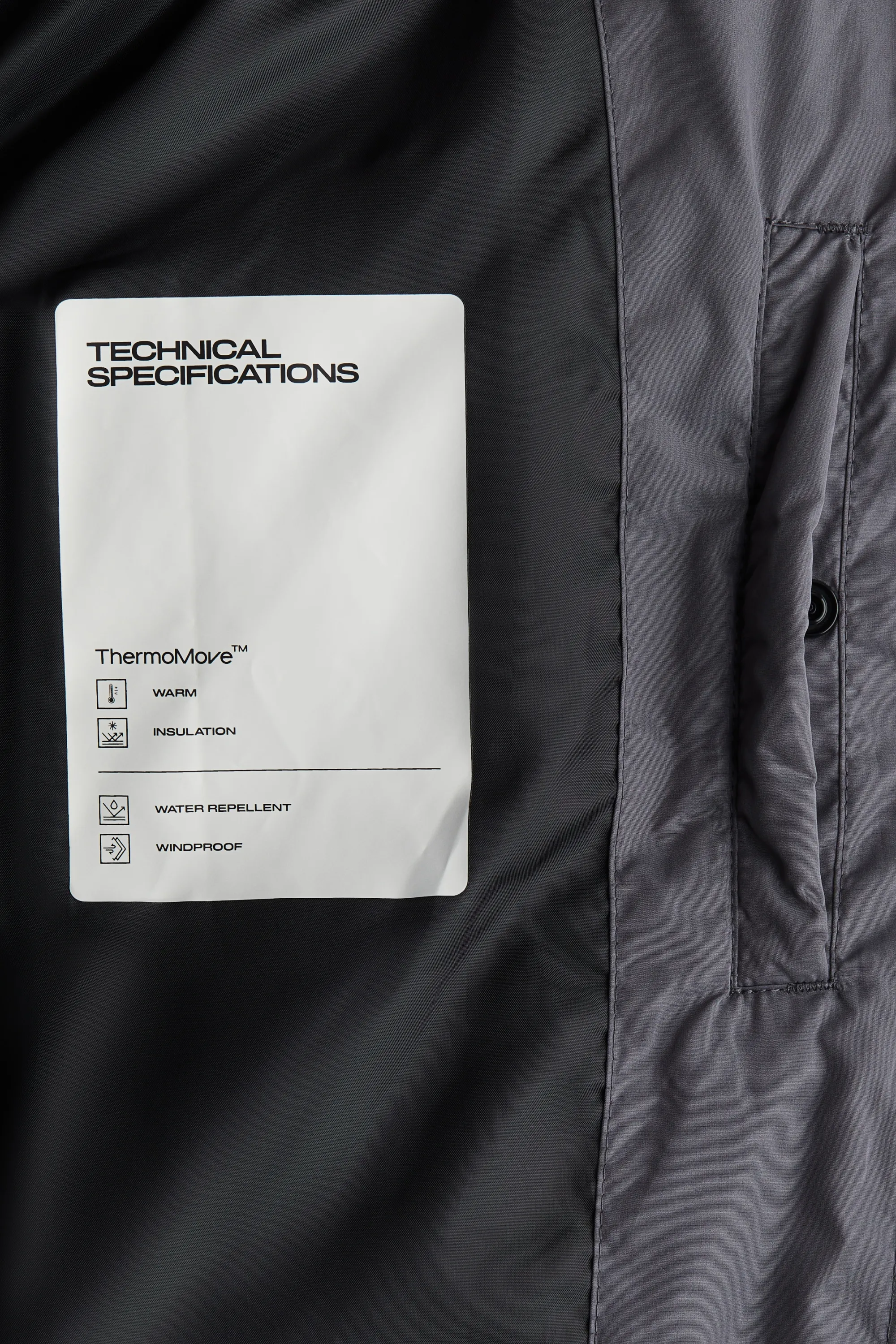 Veste de sport matelassée Regular Fit ThermoMove™ - Gris foncé