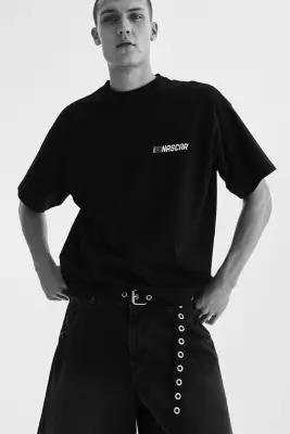 T-shirt Oversized Fit - Noir/NASCAR — photo 1