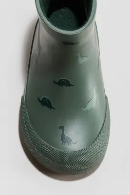 Bottes en caoutchouc - Vert foncé/dinosaures — photo 1