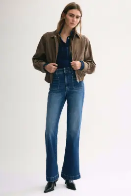 Flared High Jeans - Bleu denim foncé — photo 2