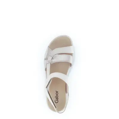 Sandales Gabor 64.813.22 Beige - Cuirs Velcro Talon Plat Grande Pointure Femme — photo 4
