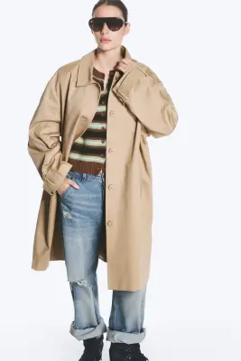 Manteau croisé décontracté - Beige — photo 1