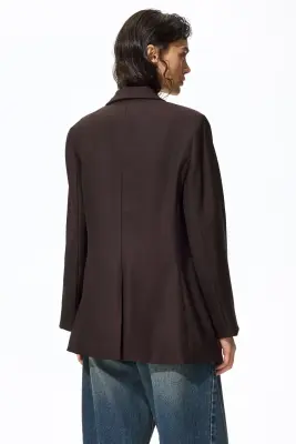 Blazer à fermeture droite - Marron foncé — photo 4