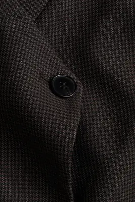 Blazer oversize à fermeture droite - Marron/motif pied-de-poule — photo 5