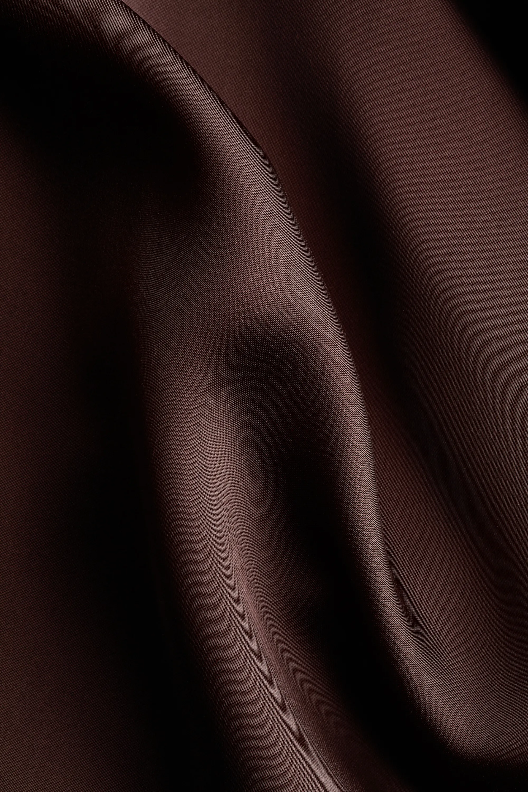 Robe à épaulettes en satin - Marron foncé