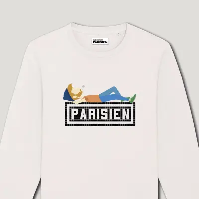 SWEAT-SHIRT COTON BIO IMPRIMÉ - PARISIEN - GRIS — photo 2