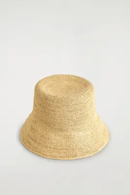 CHAPEAU SEAU EN RAPHIA - SABLE — photo 2