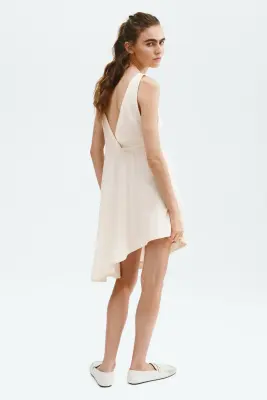Robe avec dentelle - Crème — photo 4