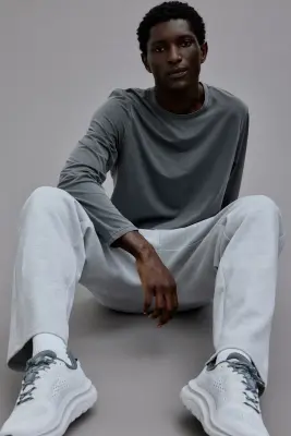 Pantalon jogger de sport Regular Fit - Gris clair chiné — photo 1