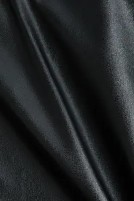 Pantalon à jambes ballon en tissu enduit - Noir — photo 4
