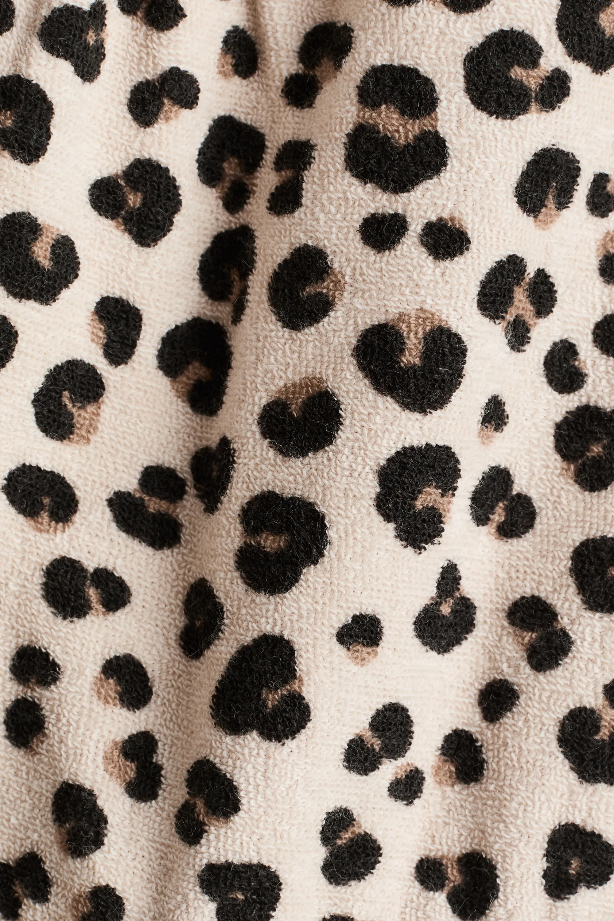 Combinaison en tissu éponge - Beige clair/imprimé léopard