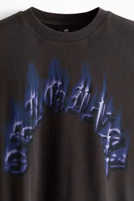 T-shirt Relaxed Fit à manches longues - Noir — photo 3