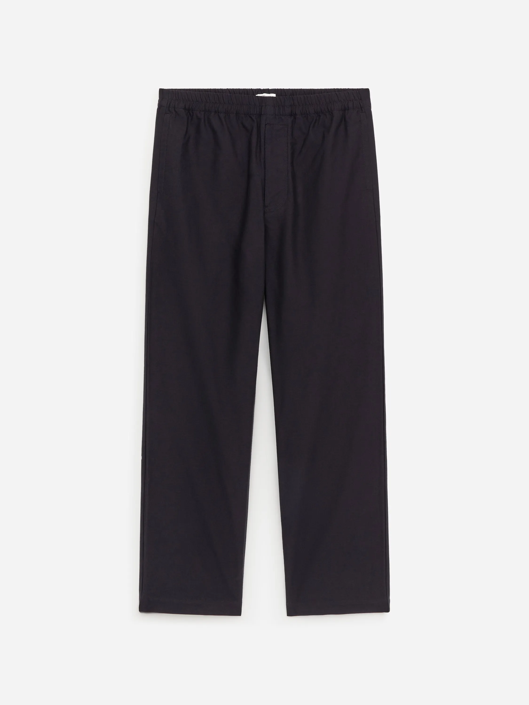 Pantalon décontracté en coton natté - Bleu foncé