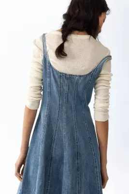 Robe à boutons en denim - Bleu denim clair — photo 2
