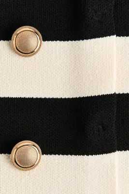 Gilet à boutons - Noir/rayures crème — photo 4