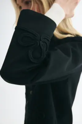 Veste en twill de coton - Noir — photo 3