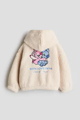 Veste à capuche zippée en tissu Teddy bear - Beige clair/Lilo et Stitch — photo 4