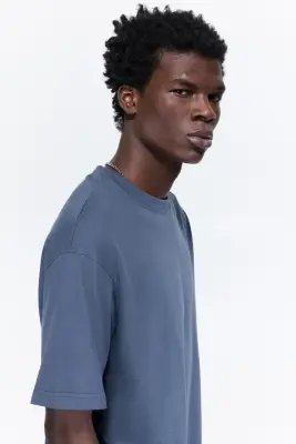 T-shirt Relaxed Fit - Bleu ancien — photo 2