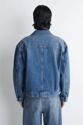 VESTE-CHEMISE EN DENIM - BLEU — photo 4